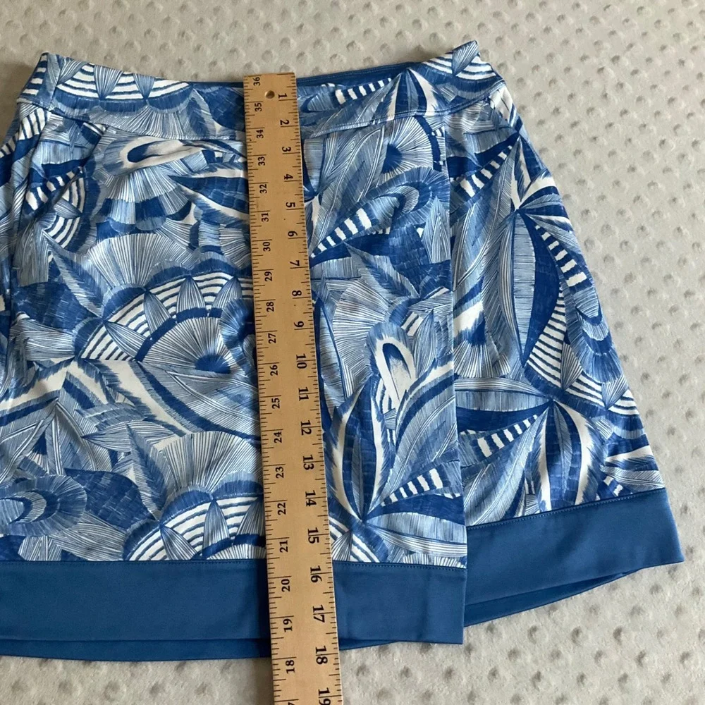 Greg Norman Skort Women Small Blue Tropical Print PlayDry Golf Tennis Active